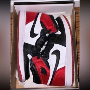 Nike Air Jordan High Tops Red Satin